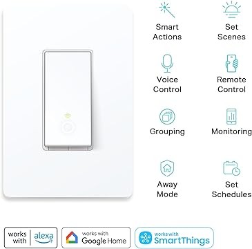 Kasa Smart 3 Way Switch HS210, Needs Neutral Wire, 2.4GHz Wi-Fi Light Switch works with Alexa and Google Home, UL Certified, No Hub Required...