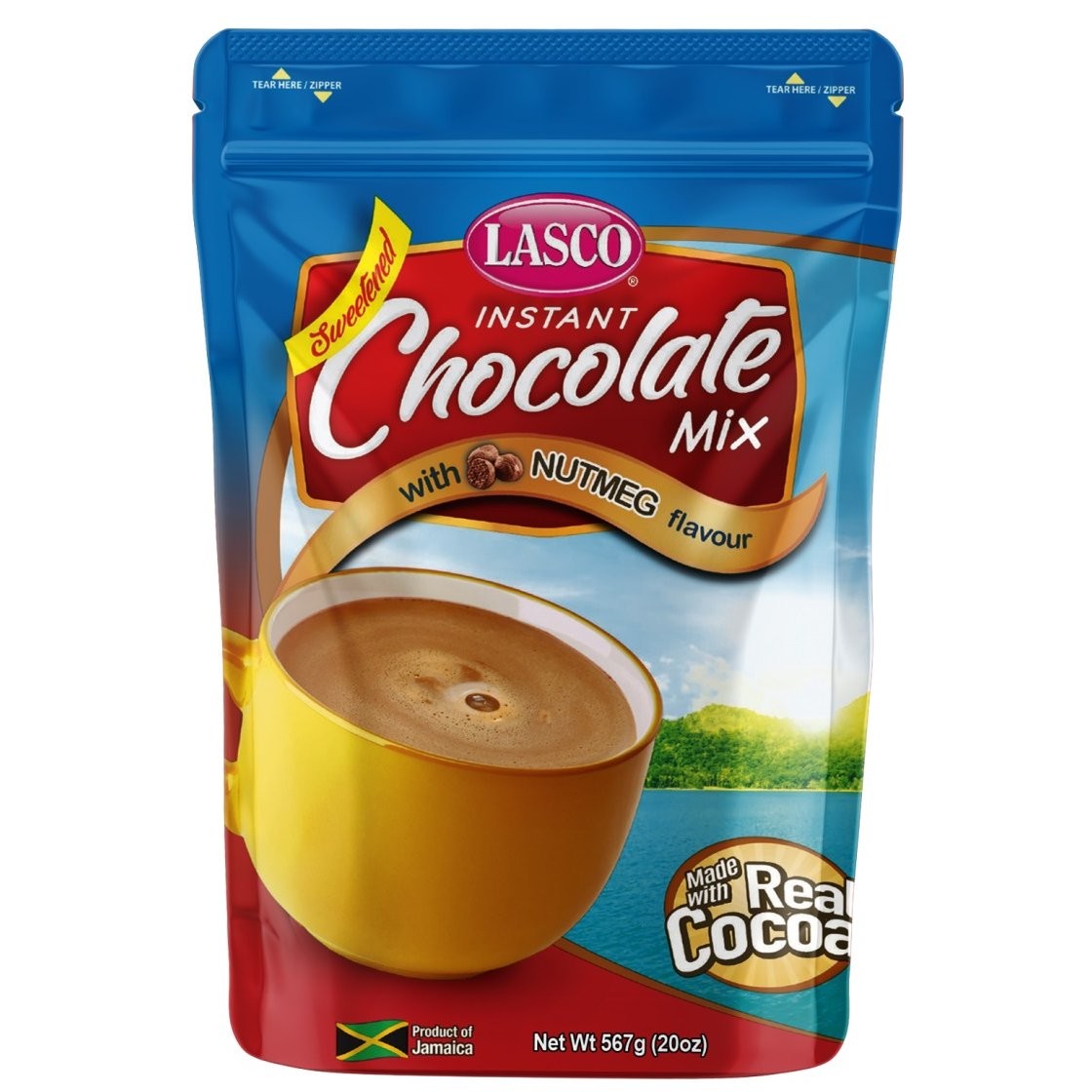 LASCO INSTANT CHOC W/NUTMEG POUCH 20oz