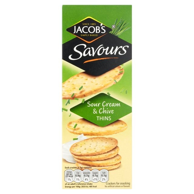 JACOBS SAVOURS SOUR CRM CHIVE THINS 150g