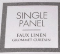 Single Panel Faux Linen Grommet Curtain
