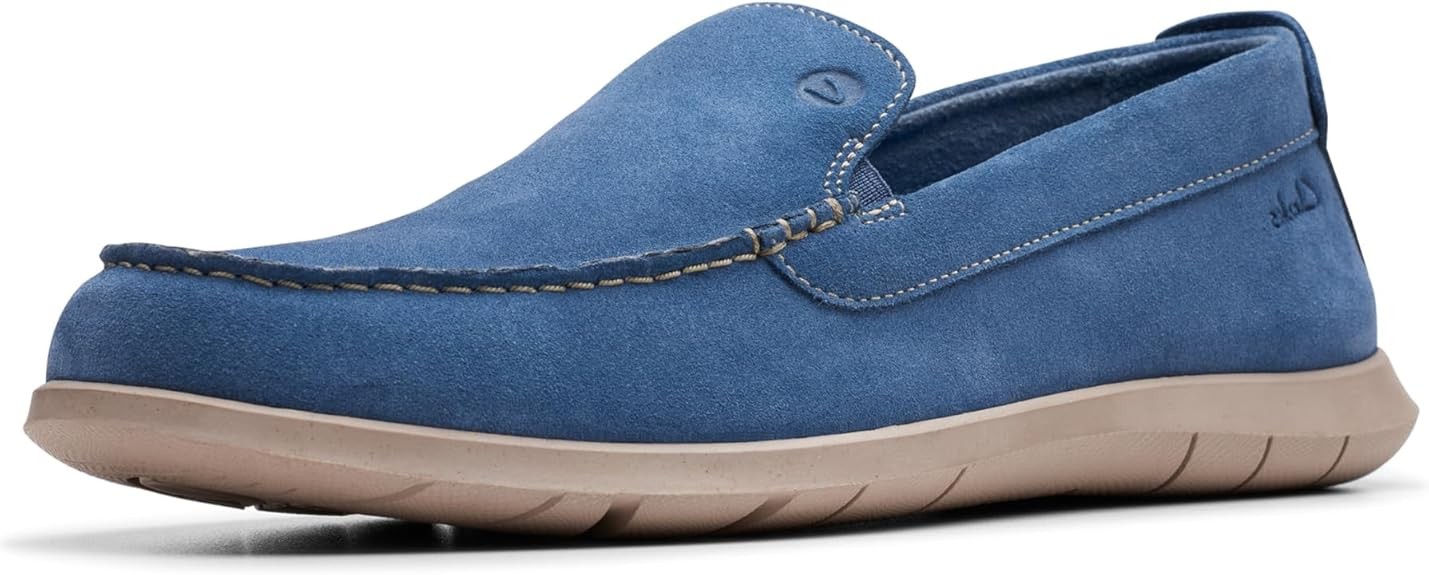 Clarks Mens Flexway Step : Light Blue