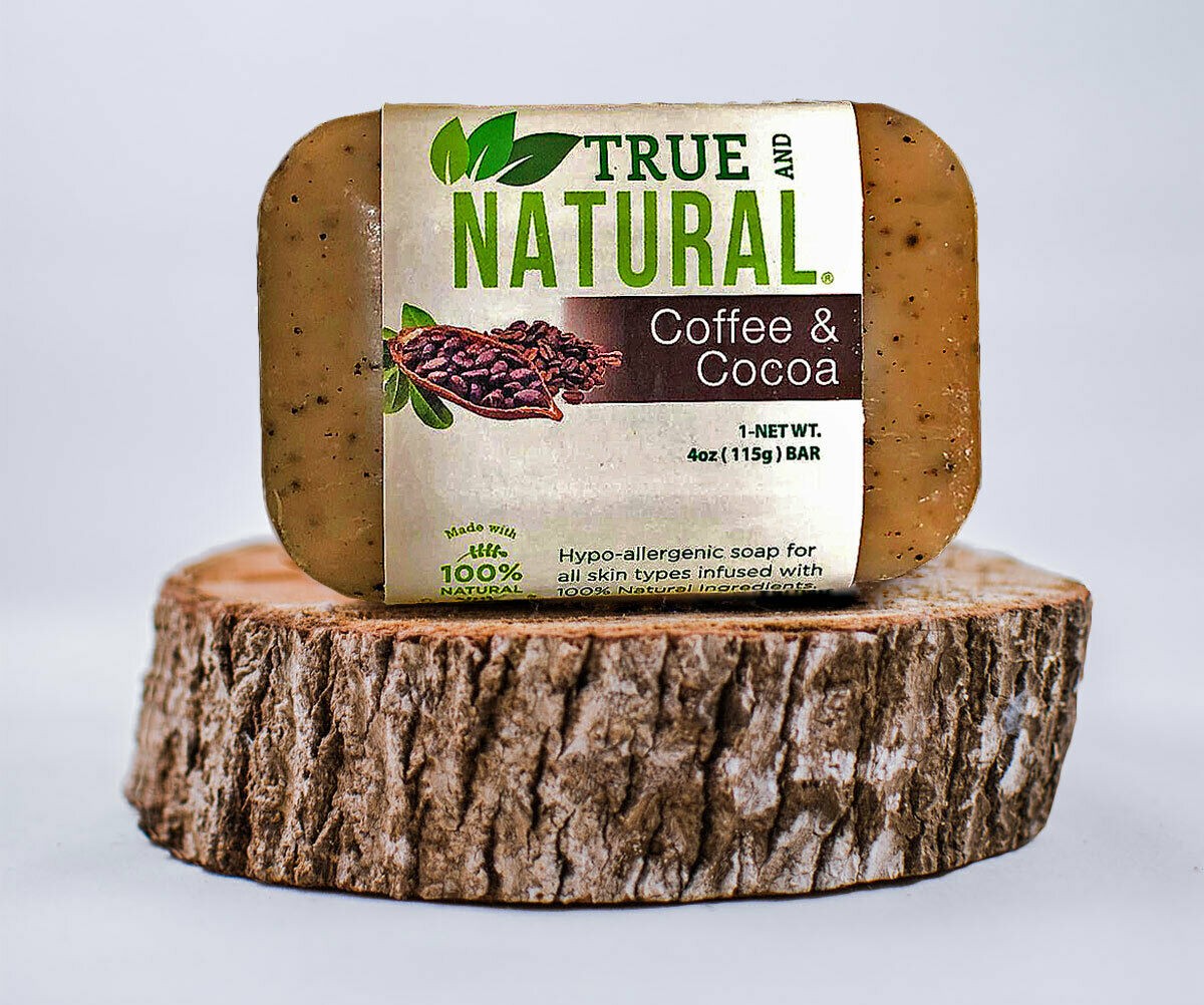 True And Natural Coffee and Cocoa Soap, 115g