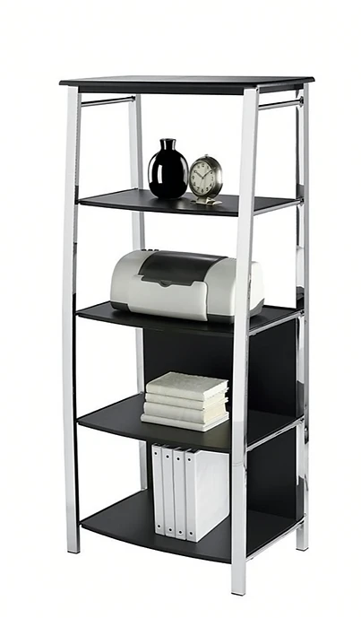 Realspace Mezza 4 Shelf Bookcase (Black| Chrome)