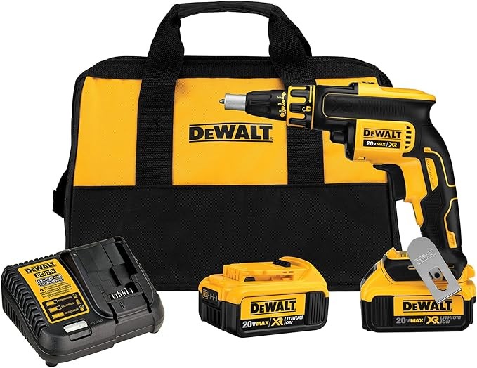 Roll over image to zoom in        DEWALT 20V MAX* XR Drywall Screw Gun, Brushless, 4.0-Amp Hour (DCF620M2)