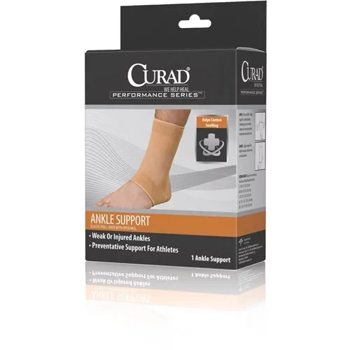 Curad Ankle Supp Open Heel Lg