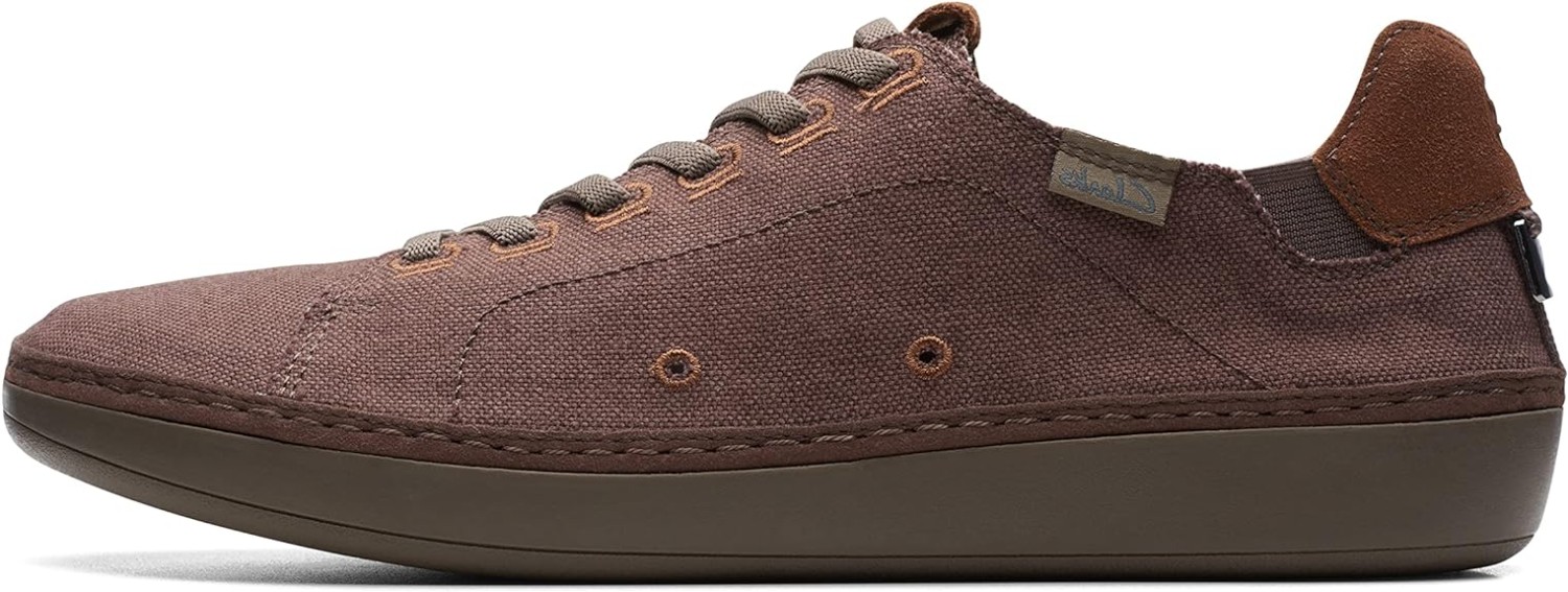 Clarks Mens Higley Lace : Brown Canvas