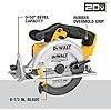 DEWALT 20V MAX Circular Saw, 6-1/2-Inch Blade, 460 MWO Engine, 0-50 Degree Bevel Capability, Bare Tool Only (DCS391B)