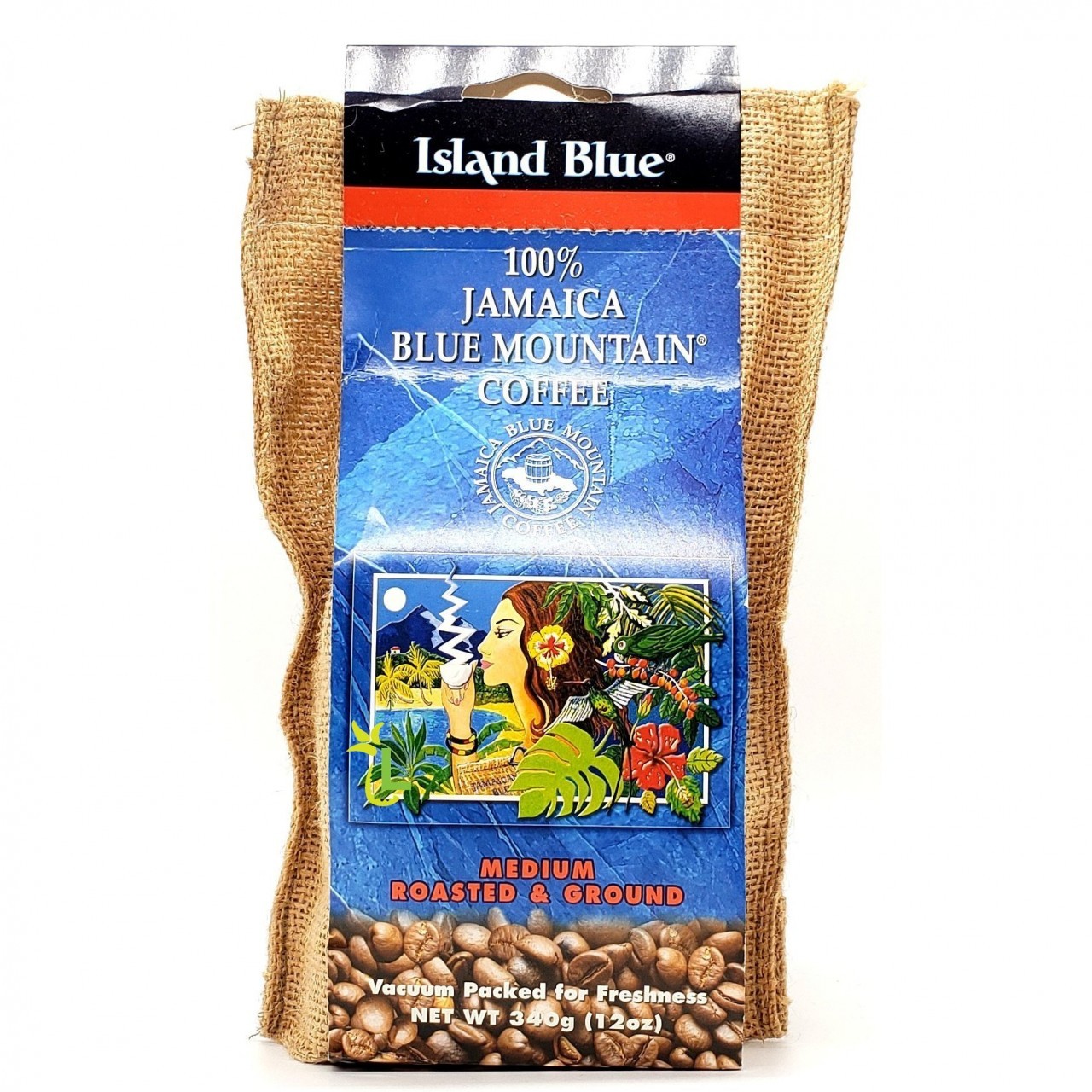 ISLAND BLUE BURLAP GROUND 16oz