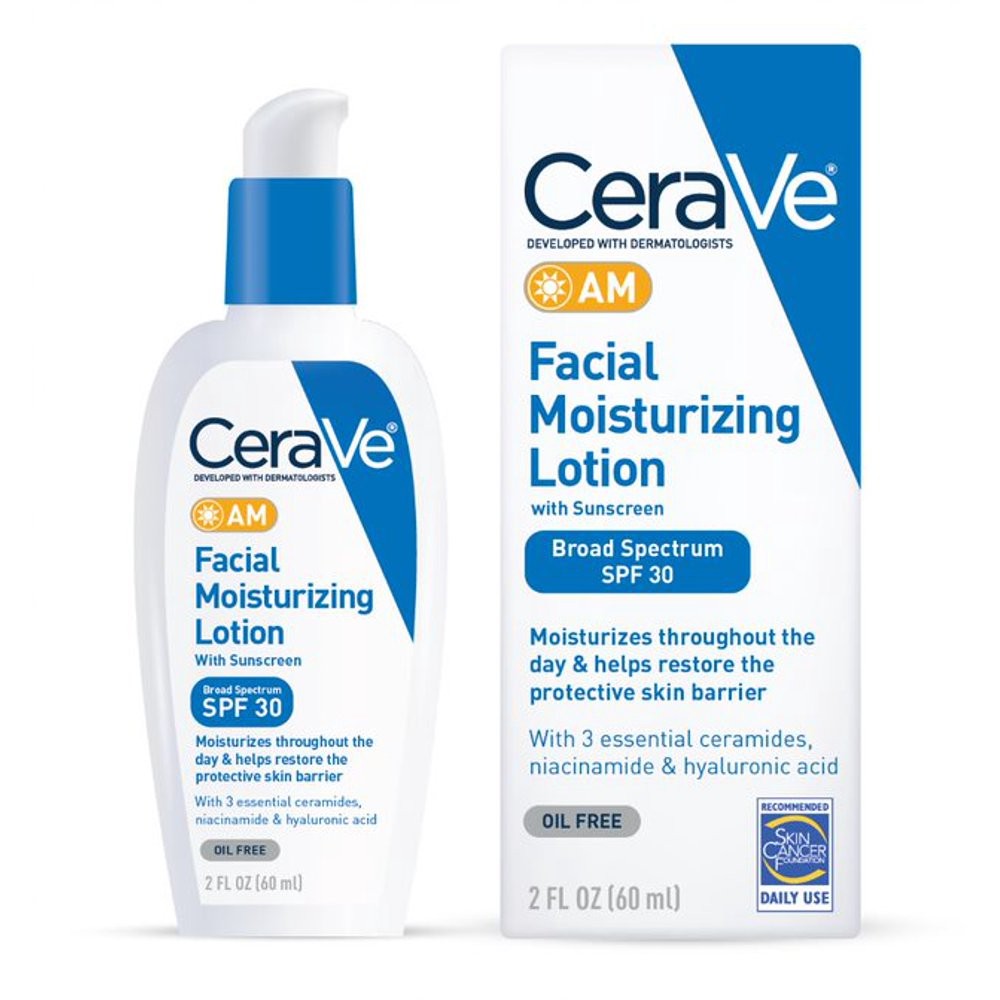 CeraVe AM Facial Moisturizing Lotion SPF 30 Oil-Free Face Moisturizer with Sunscreen 2oz