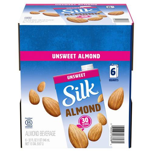 Silk Almond Original Unsweetened Beverage 6 Units / 32 oz / 946 ml