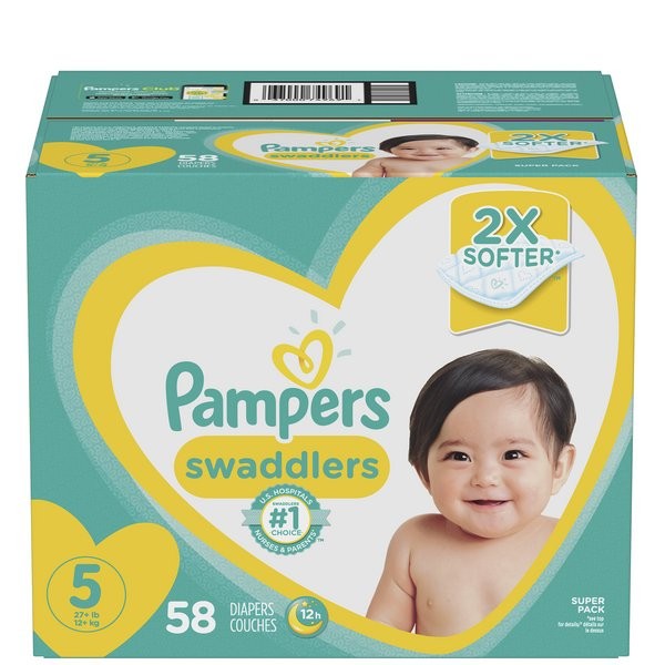 PAMPERS SWADDLERS SUPER #5 58s
