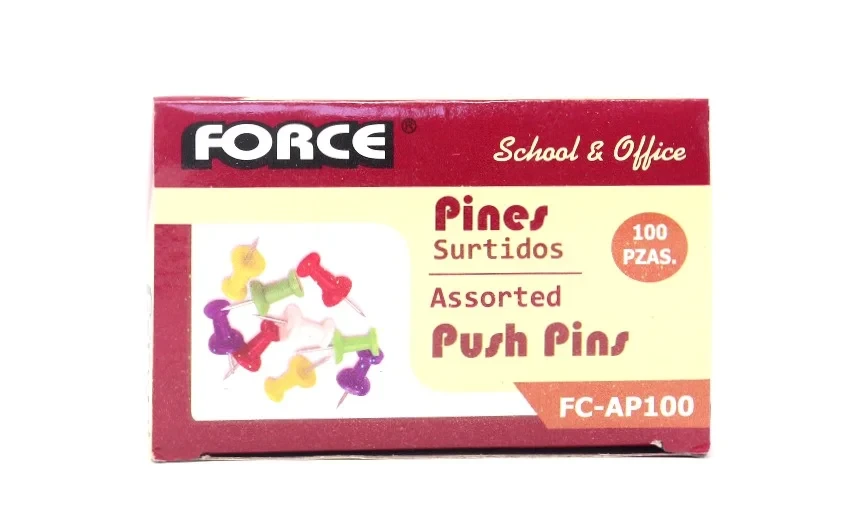 Force Assorted Push Pins (pack of 100)