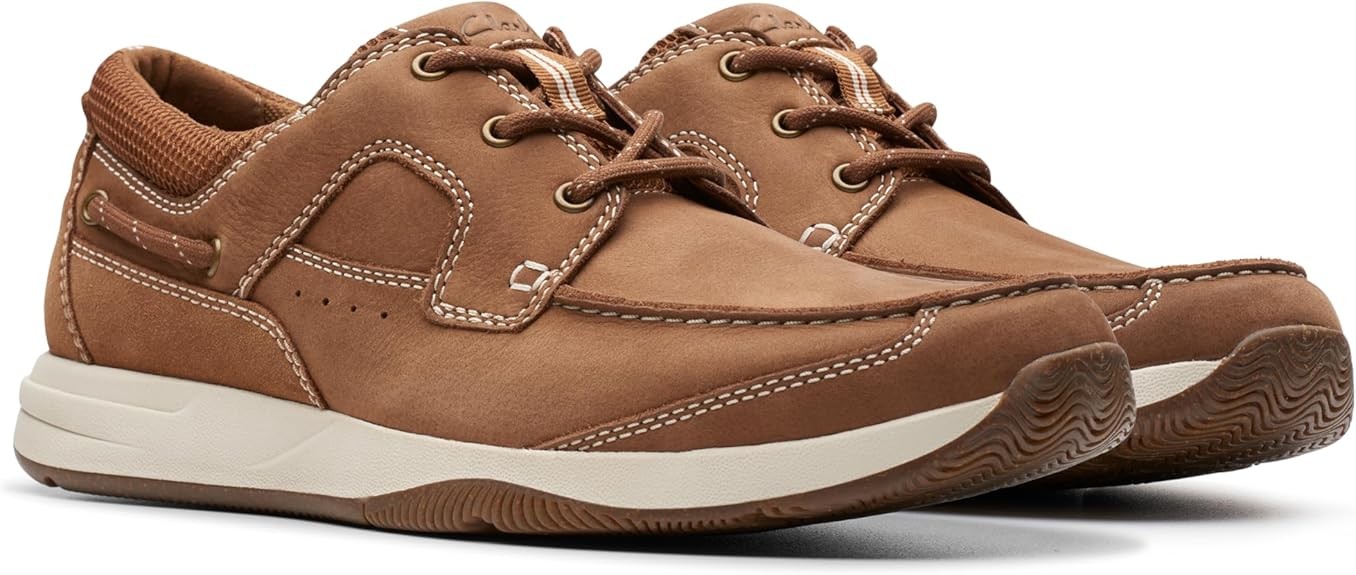 Clarks Mens Sailview Lace(Light Tan Nubuck)