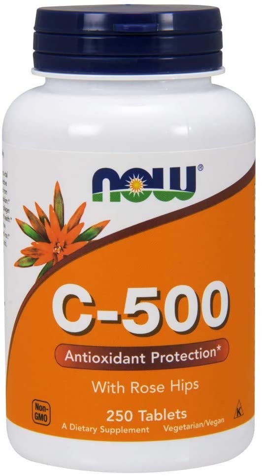 NOW Supplements, Vitamin C-500 with Rose Hips, Antioxidant Protection, 250 Tablets