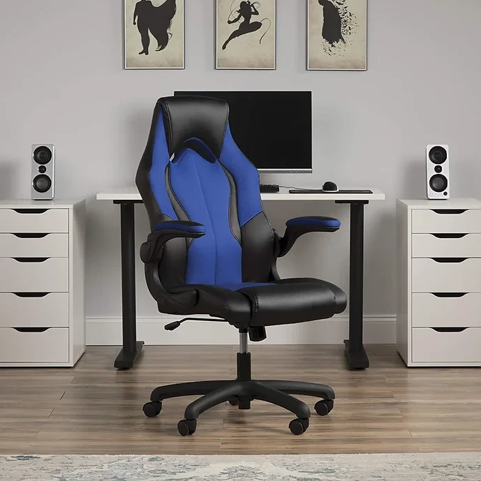 OFM Essentials High-Back Racing Style Bonded Leather Gaming Chair