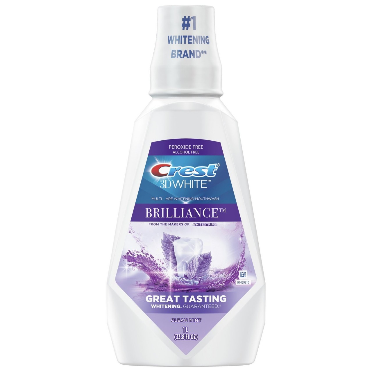 CREST MOUTHWASH BRILLIANCE CLEAN MINT 1L