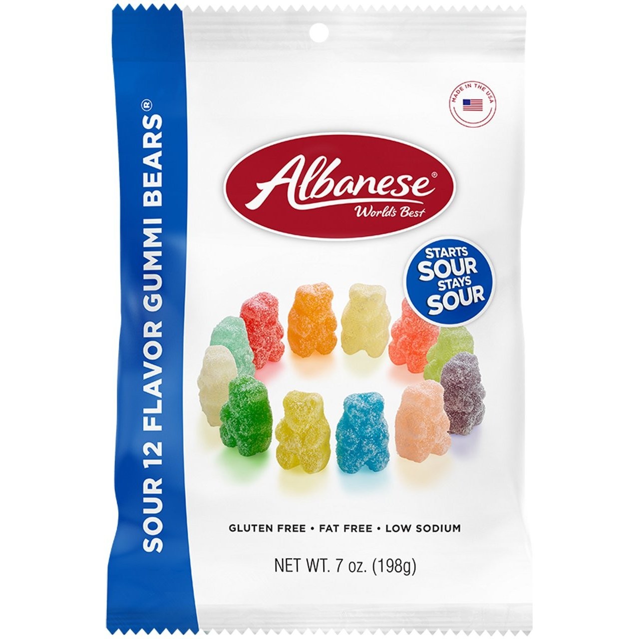 ALBANESE GUMMI BEARS SOUR 12 FLAVOR 226g