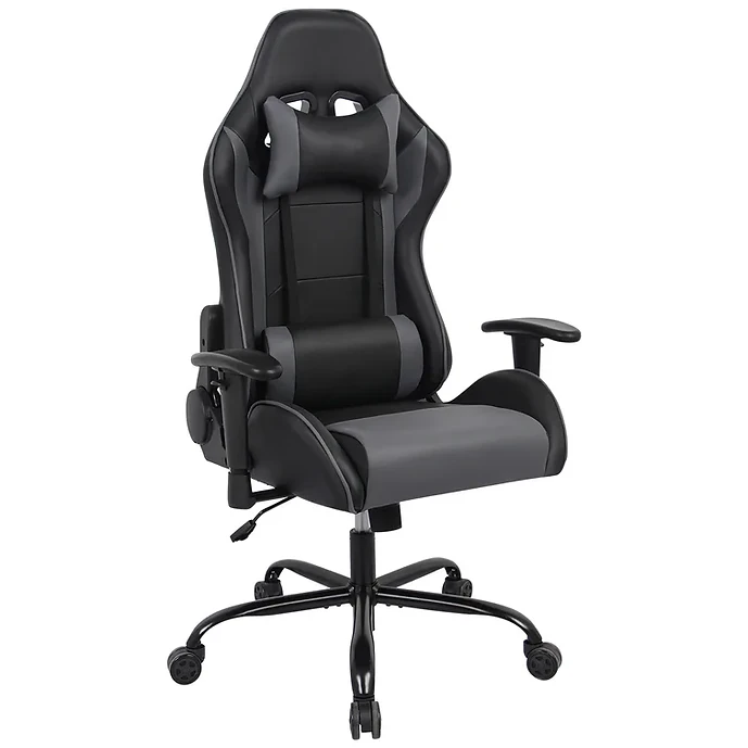 Acree Ergonomic Faux Fur Gaming Chair Black and Gray