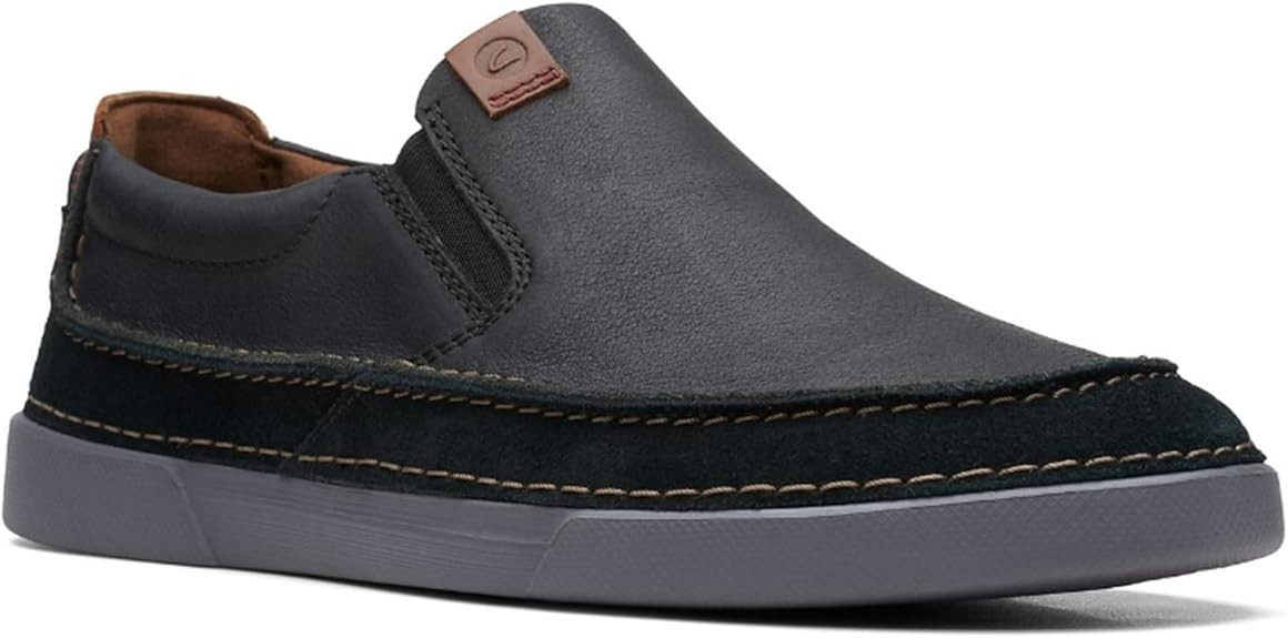 Clarks Men's Gereld Step Sneaker : Black Leather