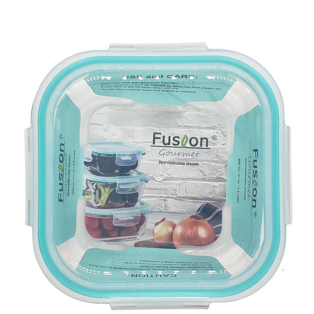 FUSION GLASS CONTAINER SQUARE 1ct