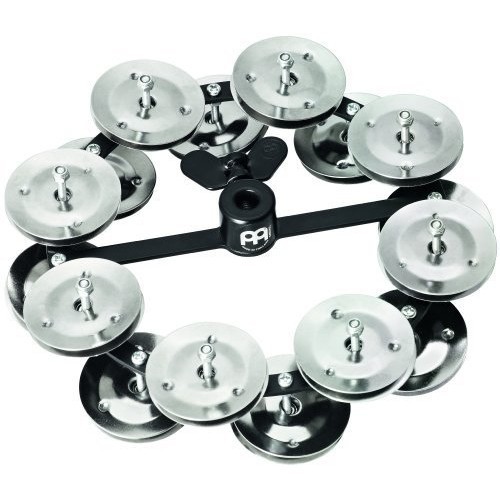 Meinl Percussion HTHH2BK Headliner Series Hi-Hat Tambourine With Double Row Steel Jingles 5-Inch - Black