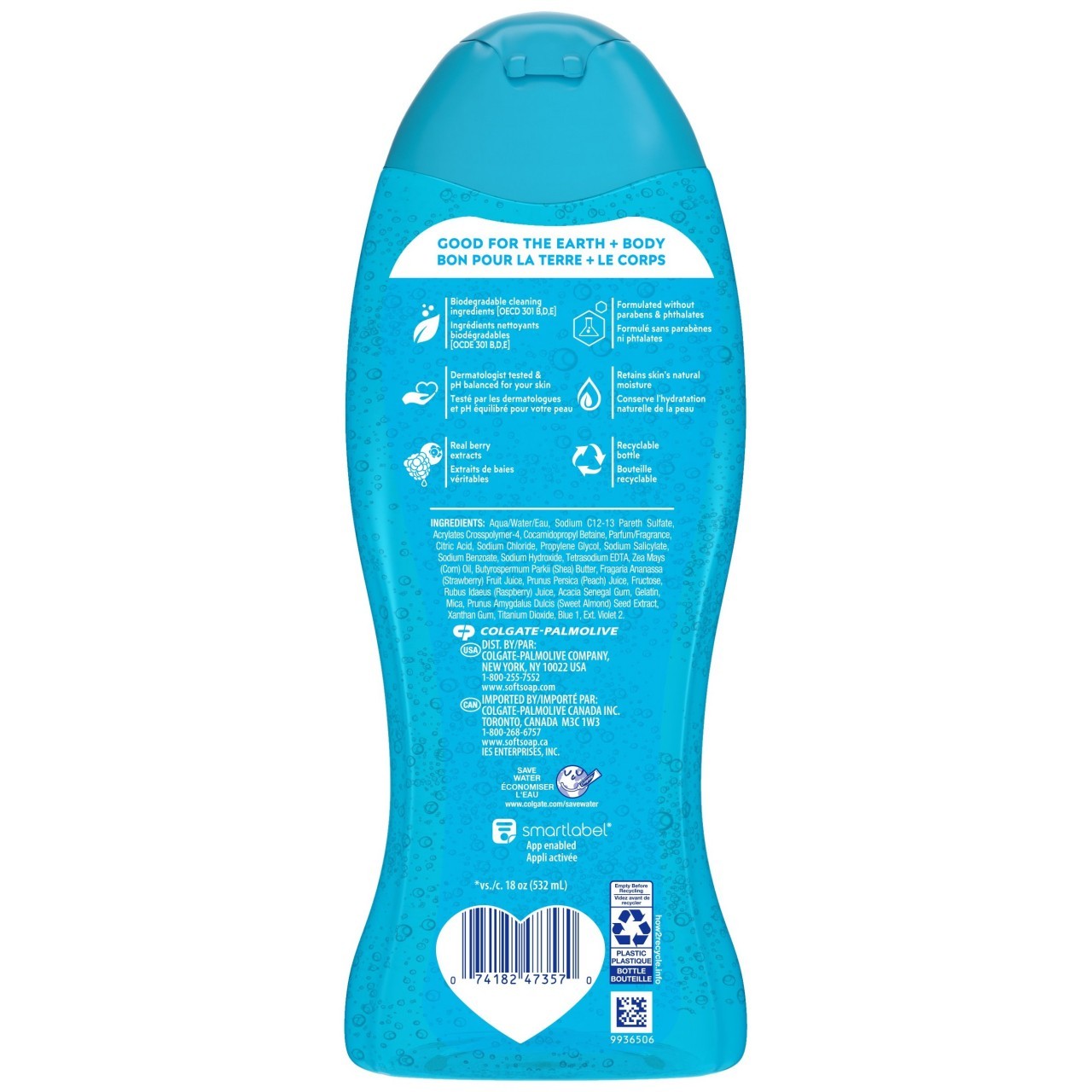 SOFTSOAP BODY WASH CITRUS/S BERRY/F 20z