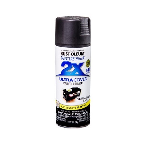 12oz Semi Gloss Black Ultra Cover 2X Spray Paint