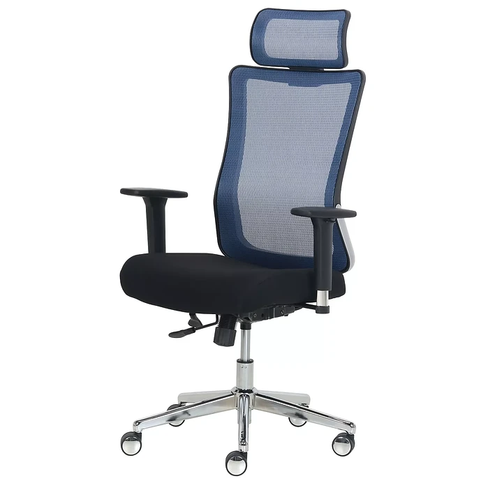 Wellness by Design Ergonomic Mesh Back Office Chair with Headrest Blue