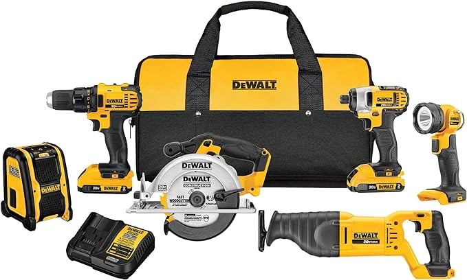 DEWALT 20V MAX Combo Kit, Power Tool Combo Kit, Compact 6-Tool (DCK620D2)