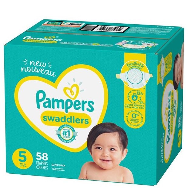 PAMPERS SWADDLERS SUPER #5 58s