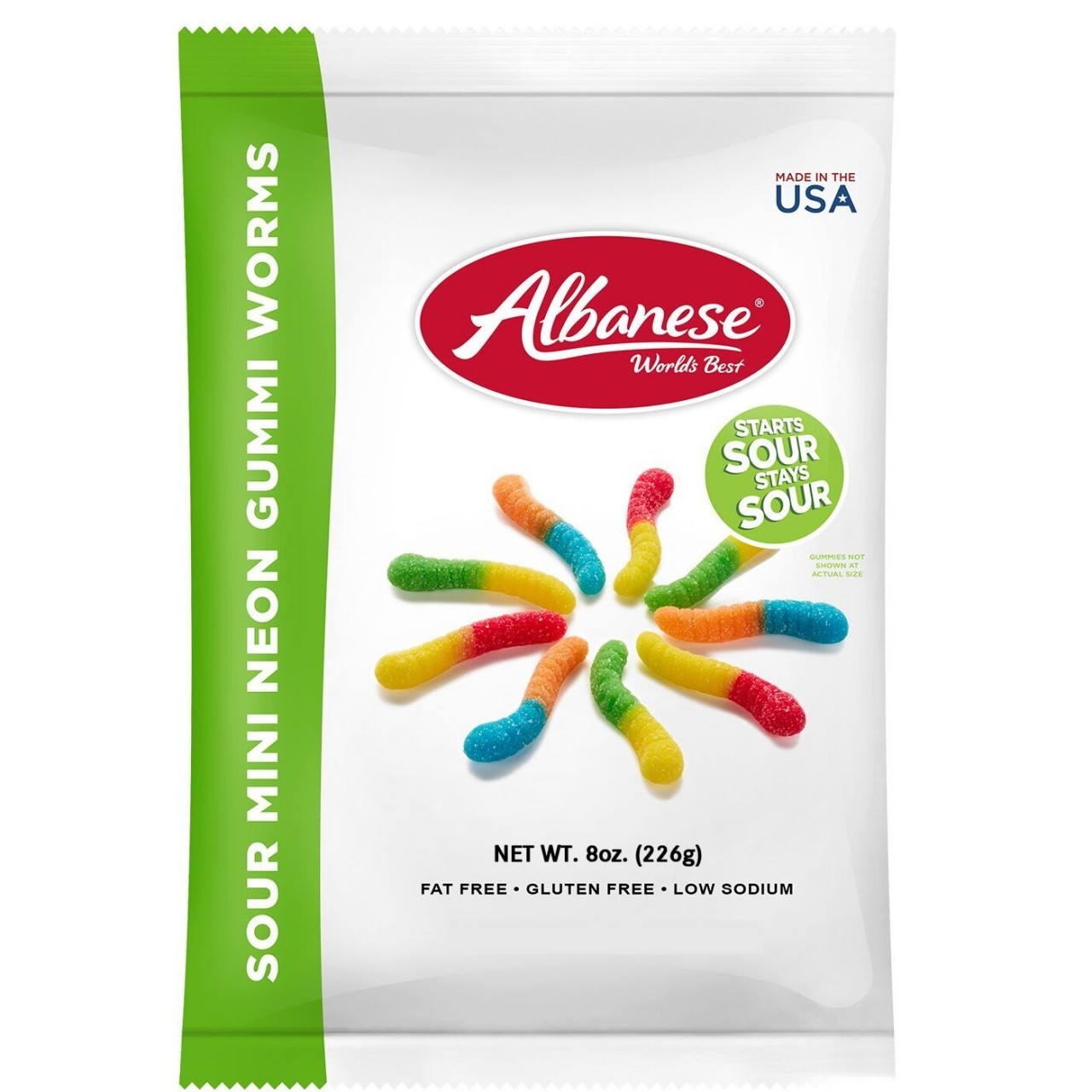 ALBANESE SOUR GUMMI WORMS SOUR 226g