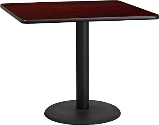 Flash Furniture 36'' Square Table Top with Black or Mahogany Reversible Laminate