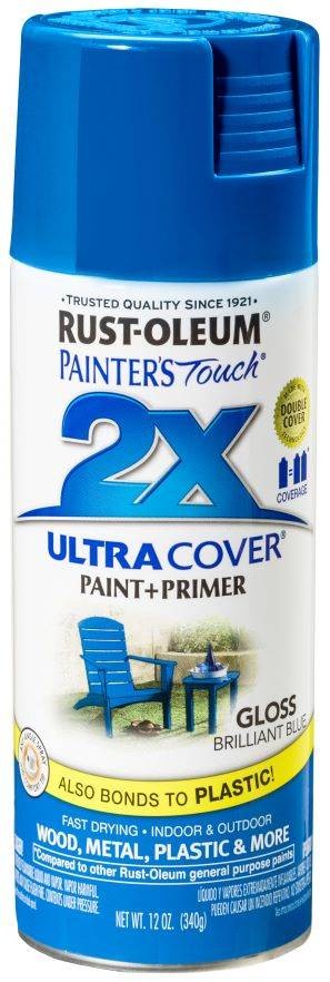 12oz 2x Ultra Cover Gloss Brilliant Blue Spray Paint