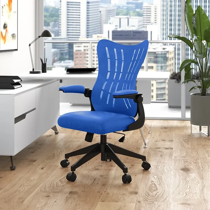 Sheffield Mesh Task Chair w/Flip UP Arm - Blue