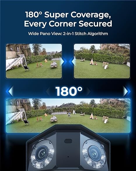 REOLINK Duo 3 PoE 16MP UHD Dual-Lens PoE Security Camera with 180° Panoramic View, Motion Track, F1.6 Color Night Vision, Person/Vehicle/Animal Detection, 2 Way Audio, Supports 24/7 Recording