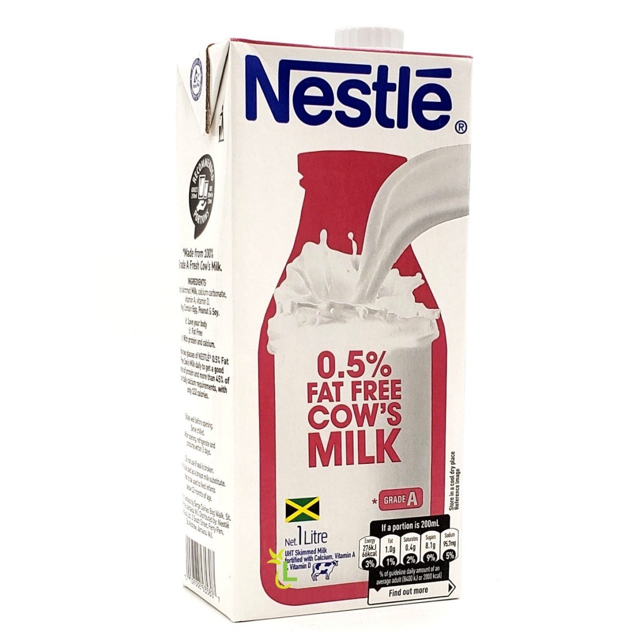 NESTLE COWS MILK 0.5% FAT FREE 1L