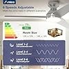 Amico Ceiling Fans with Lights, 52 inch Low Profile Ceiling fan with Light and Remote Control, Flush Mount, Reversible, 3CCT, Dimmable, Noiseless, Nickel Ceiling Fan for Bedroom, Indoor/Outdoor Use