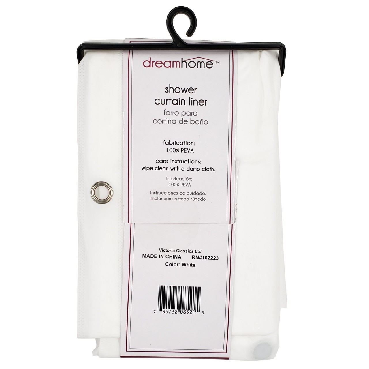 DREAM HOME SHOWER CURTAIN LINER 1ct