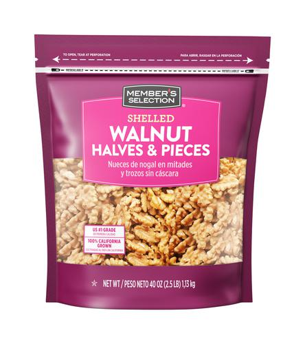 Member's Selection Walnuts Halves and Pieces 40 oz