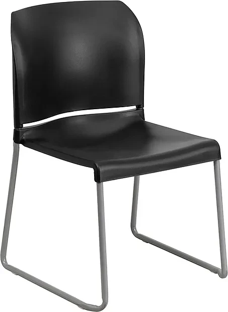 Flash Furniture Black Full Back Contoured Stack Chair