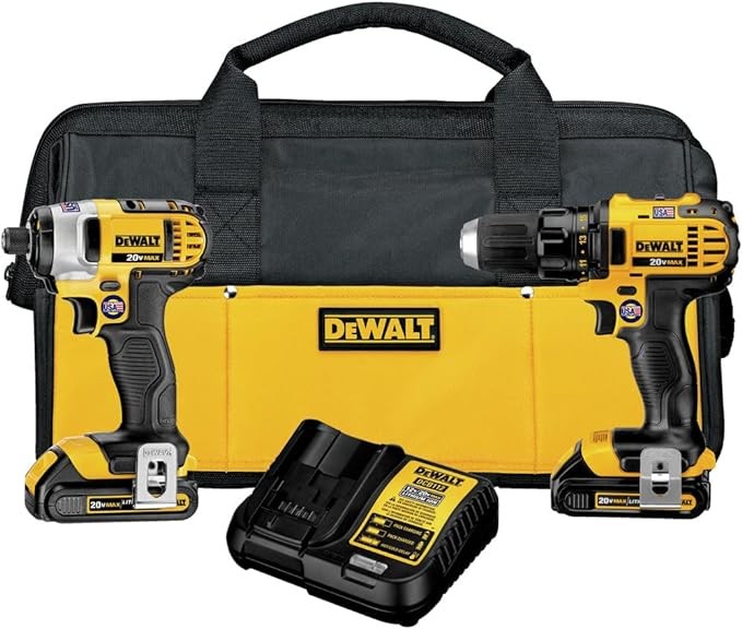 DEWALT (DCK280C2) 20V MAX Impact Driver and Drill Combo Kit