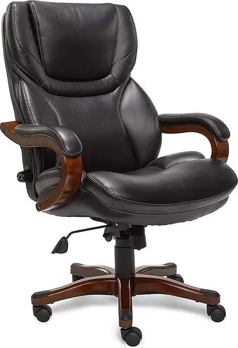 Serta Big and Tall Executive Office Chair with Upgraded Wood Accents, Inspired