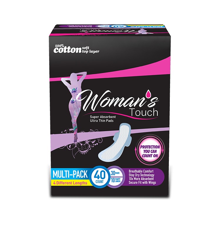 WOMAN’S TOUCH MULTI-PACK SANITARY NAPKINS 40ct