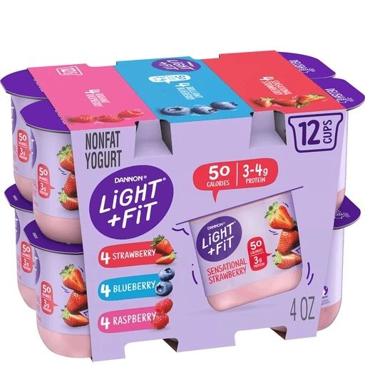 DANNON LIGHT & FIT VARIETY PACK 12x4oz