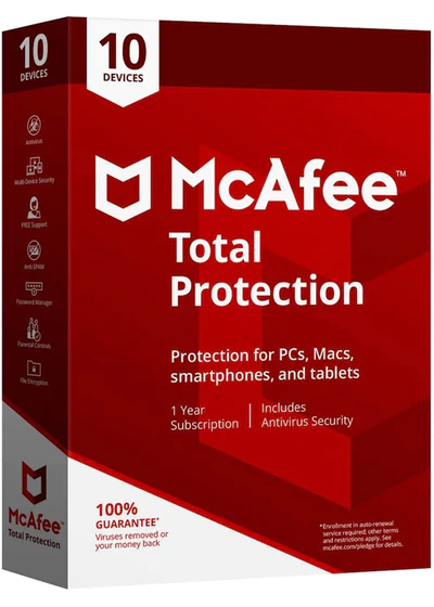 McAfee Total Protection 2023 - 10 Devices / 1 Year Key