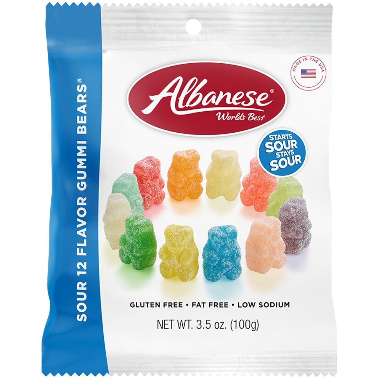 ALBANESE GUMMI BEARS SOUR 12 FLAVOR 100g