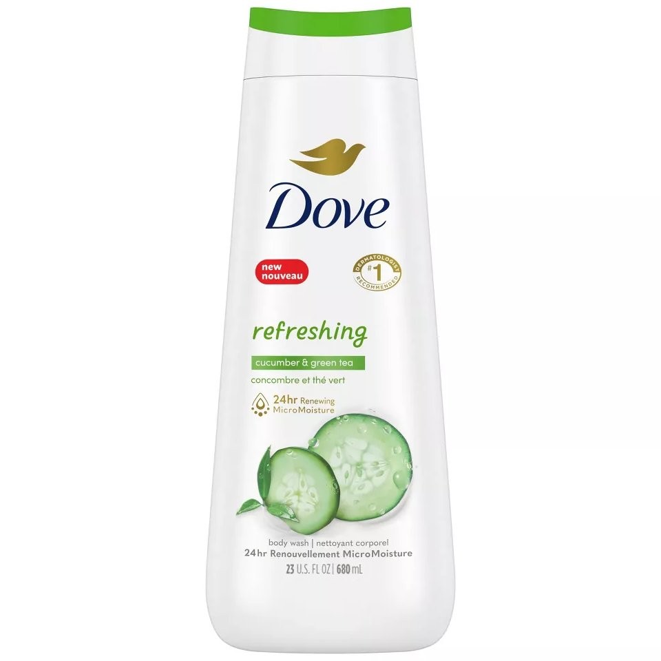 DOVE BODY WASH CUCU GREEN TEA 23oz