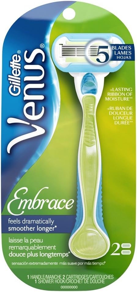 Gillette Venus Embrace Women's Razor 1 Razor 2 Refill Cartridges and 1 Showerpod