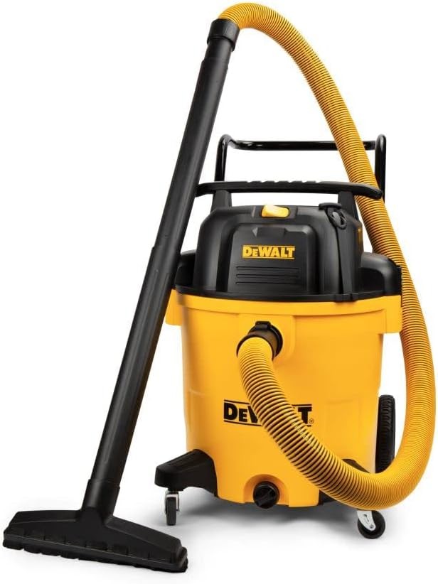 DEWALT DXV16PA 16 Gallon Poly Wet/Dry Vac/Acc, 6.5HP Shop Vacuum Wet/Dry for Jobsite/Workshop, Yellow