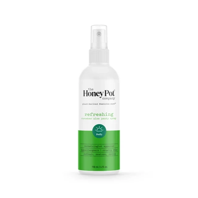 The Honey Pot Company: Refreshing Cucumber Aloe Panty Spray, 4 oz